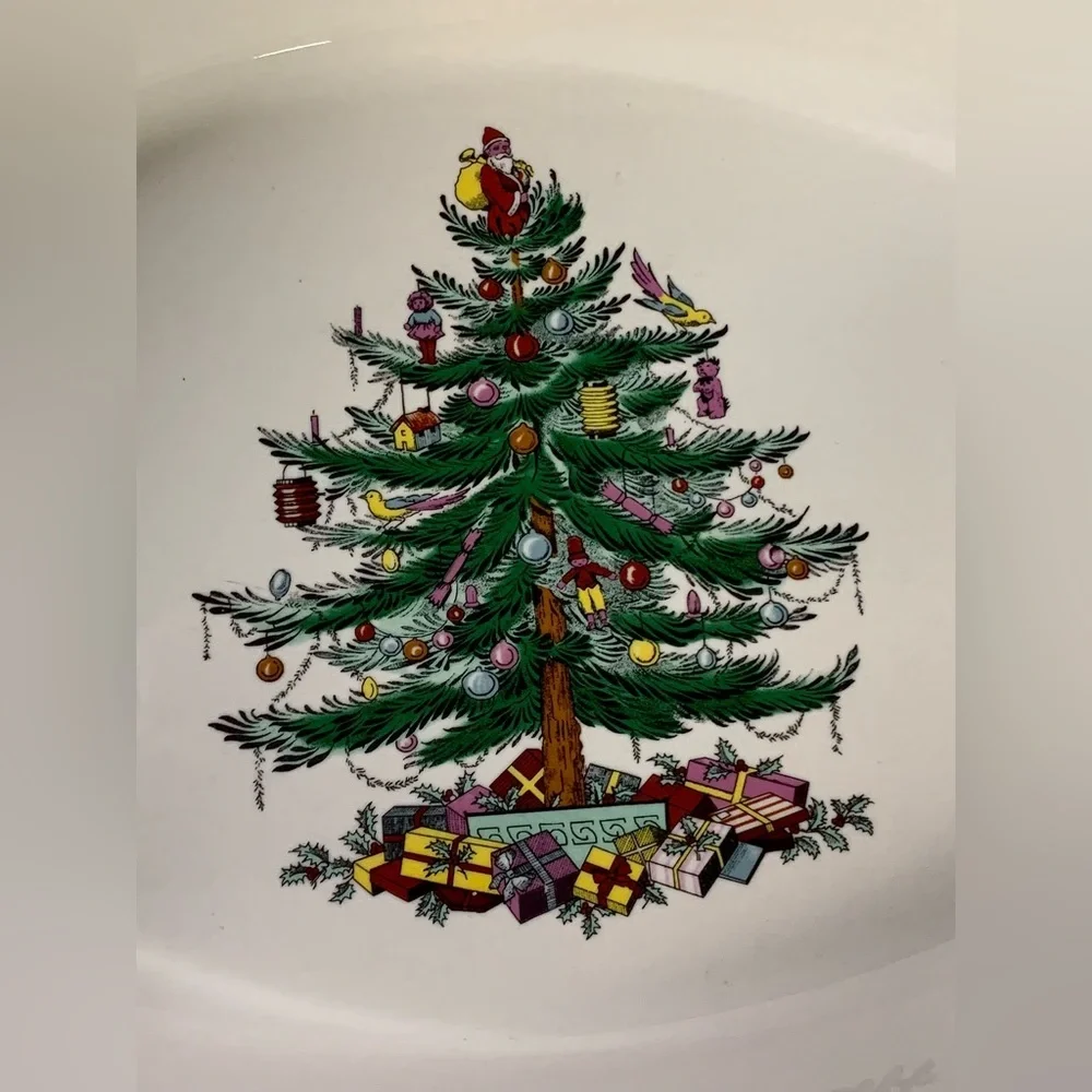 SPODE 'CHRISTMAS TREE'‎ LARGE OVAL BAKER - OVEN TO TABLE -ENGLAND